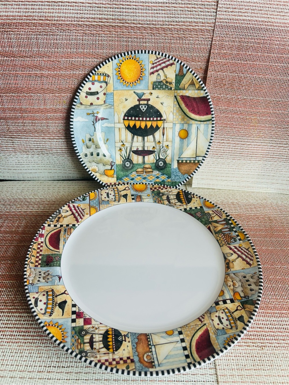 Sakura Evolution Good Ol’ Summertime Melamine 4 sets of Dinner and Salad plates